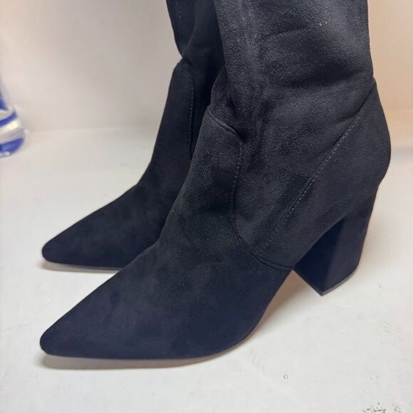 Steve Madden Women 10 M Black Faux Suede Jacoby Over The Knee Boots NIB HU5 - Picture 4 of 6